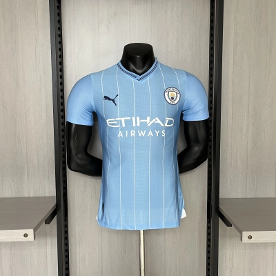 Manchester City 24/25 Player Short Sleeve Home Blue Jersey 01