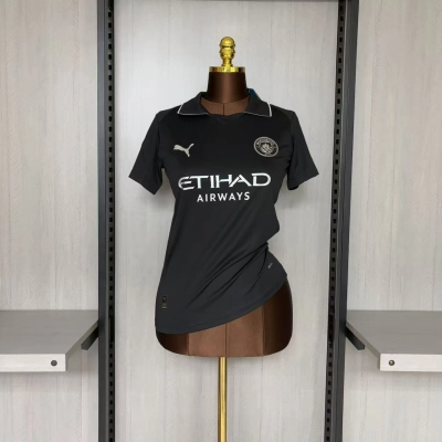 Manchester City 24/25 Women Short Sleeve Black Jersey 01