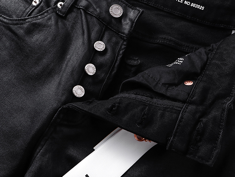 Purple Brand Coated Bootcut Denim Jeans Black PU718