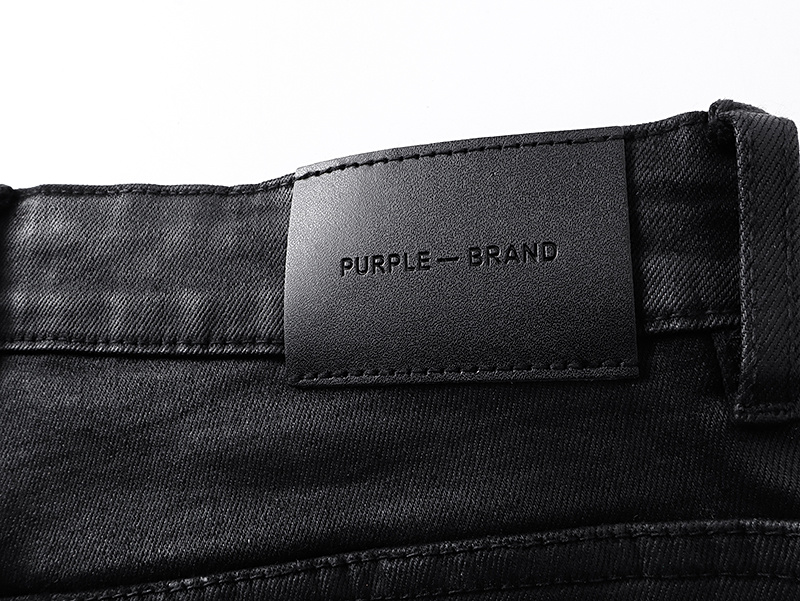Purple Brand Coated Bootcut Denim Jeans Black PU718