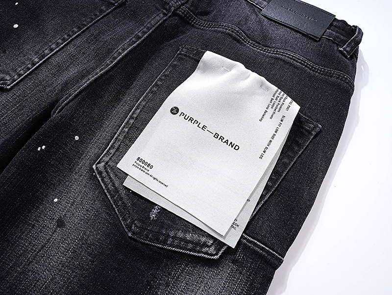 Purple Brand Coated Ripped Stacked Denim Jeans Black PU125