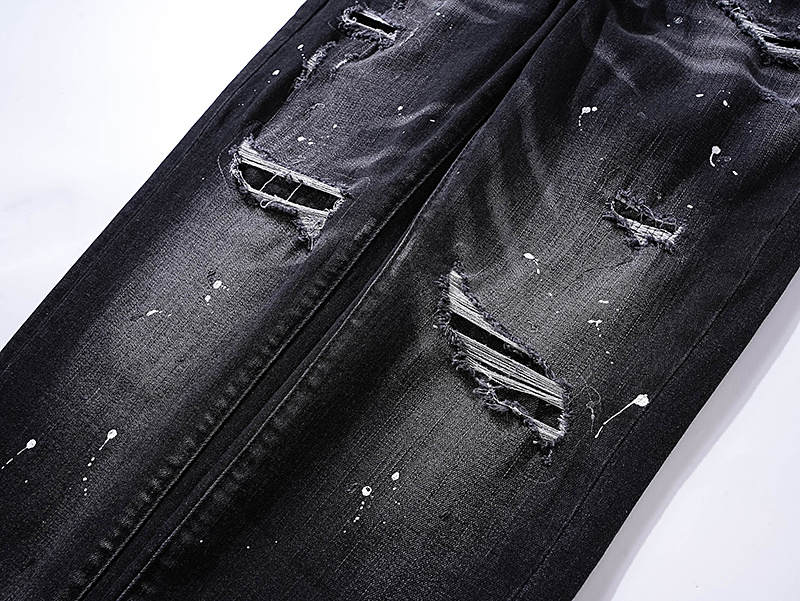 Purple Brand Coated Ripped Stacked Denim Jeans Black PU125