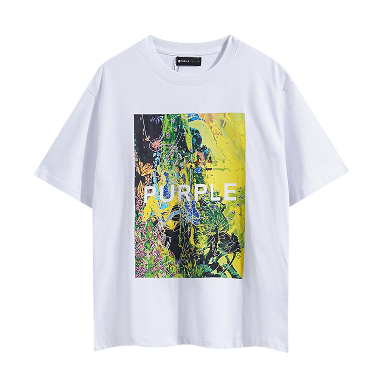 Purple Brand Color Graphic T-Shirt 3018