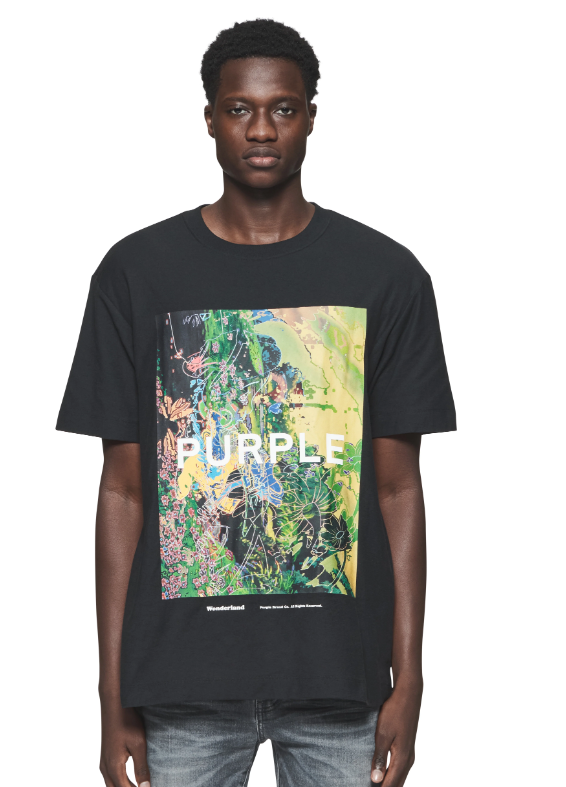 Purple Brand Color Graphic T-Shirt 3018