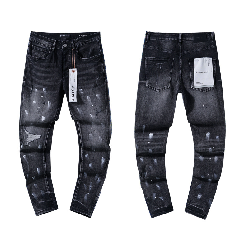 Purple Brand Dark Washed Stacked Biker Denim Jeans PU120