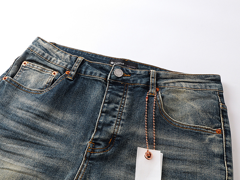 Purple Brand Dirty Washed Bootcut Denim Jeans Blue PU148