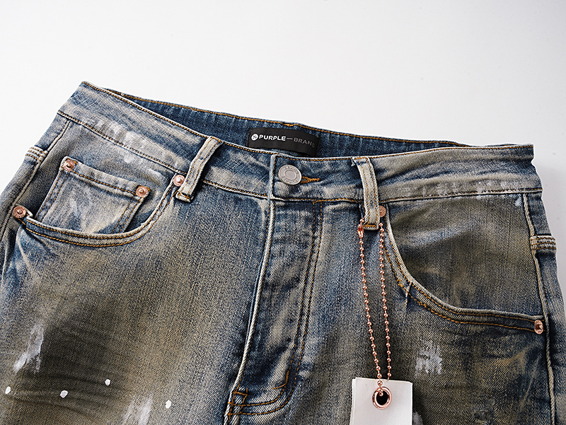 Purple Brand Dirty Washed Wide Leg Denim Jeans Blue PU152