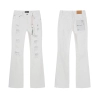 Purple Brand Distressed Bootcut Denim Jeans White PU194