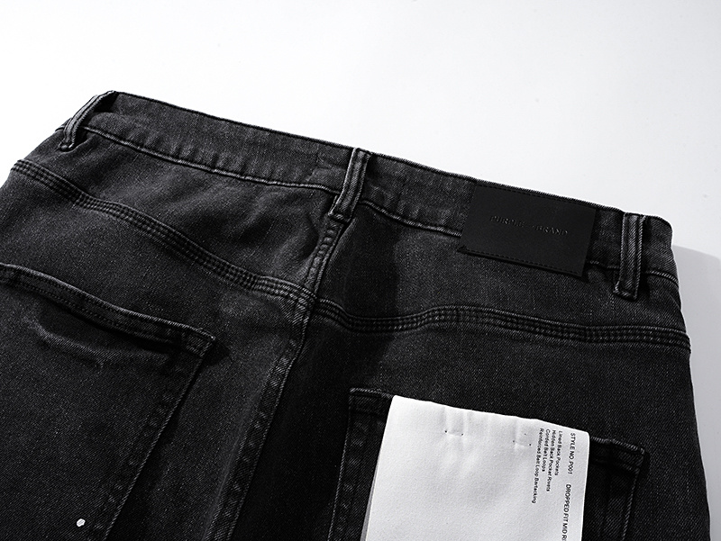 Purple Brand Distressed Stacked Denim Jeans Black PU153