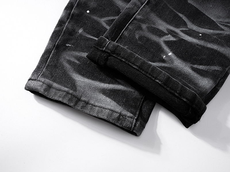 Purple Brand Distressed Stacked Denim Jeans Black PU153