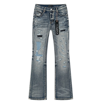Purple Brand Distressed Washed Bootcut Denim Jeans PU177 02