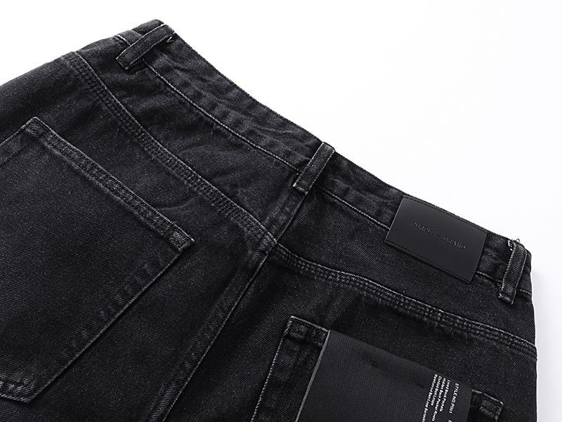 Purple Brand Embroidered Straight Denim Jeans Black PU831