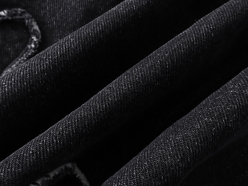 Purple Brand Embroidered Straight Denim Jeans Black PU831