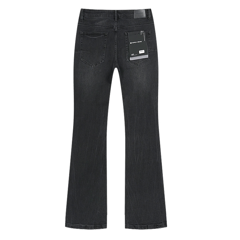 Purple Brand Letter Print Bootcut Denim Jeans Black PU712