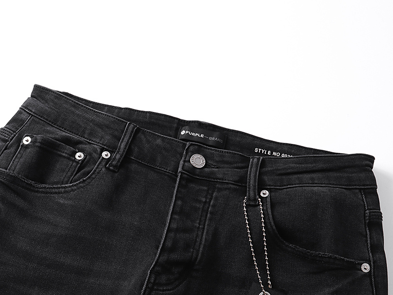 Purple Brand Letter Print Bootcut Denim Jeans Black PU712