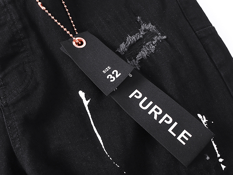 Purple Brand Paint Splatter Bootcut Denim Jeans Black PU175