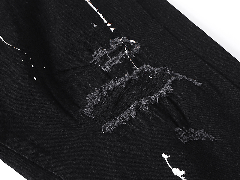 Purple Brand Paint Splatter Bootcut Denim Jeans Black PU175