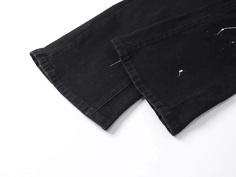 Purple Brand Paint Splatter Bootcut Denim Jeans Black PU175