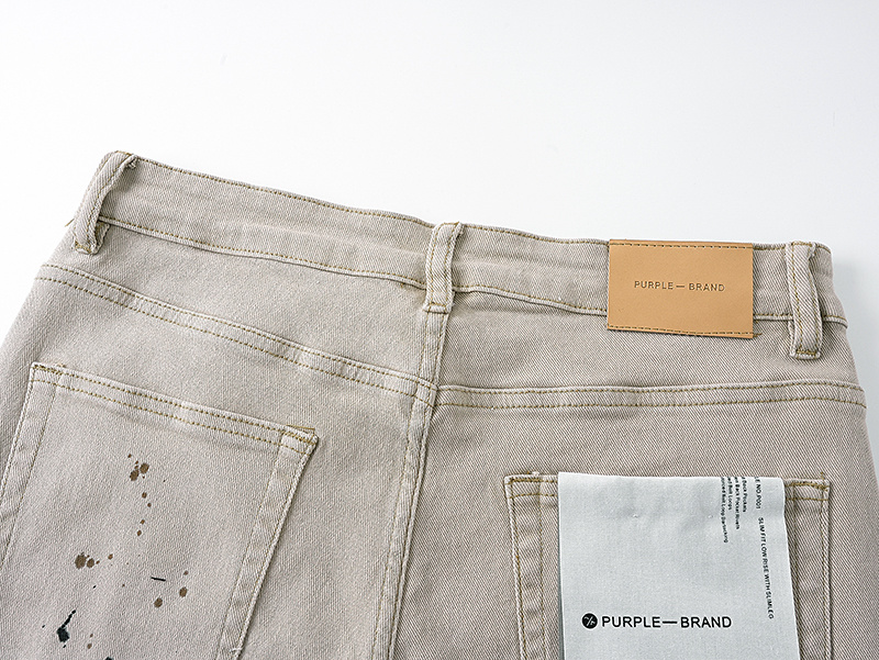 Purple Brand Paint Splatter Bootcut Denim Pants Khaki PU703