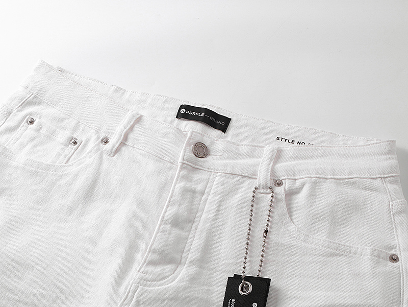 Purple Brand Paint Splatter Denim Shorts White PU501