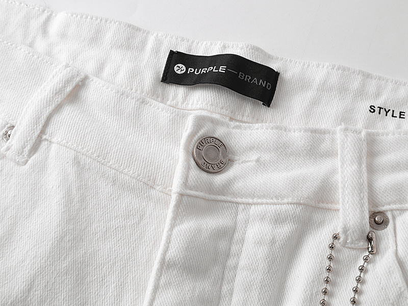 Purple Brand Paint Splatter Denim Shorts White PU518
