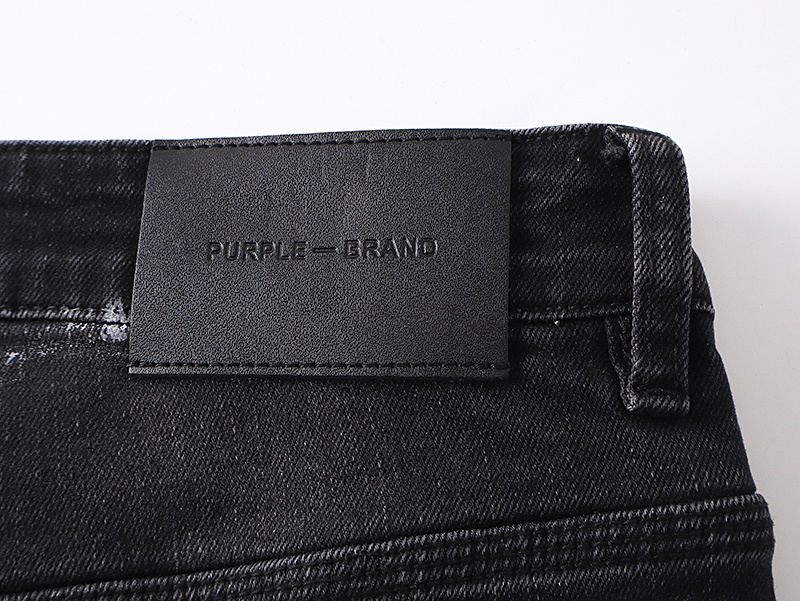 Purple Brand Paint Splatter Distressed Denim Jeans Black PU168
