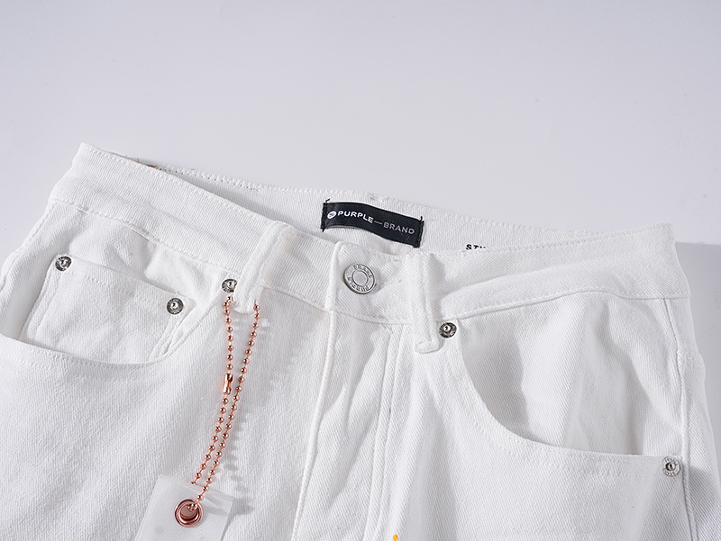 Purple Brand Paint Splatter Stacked Denim Jeans White PU137