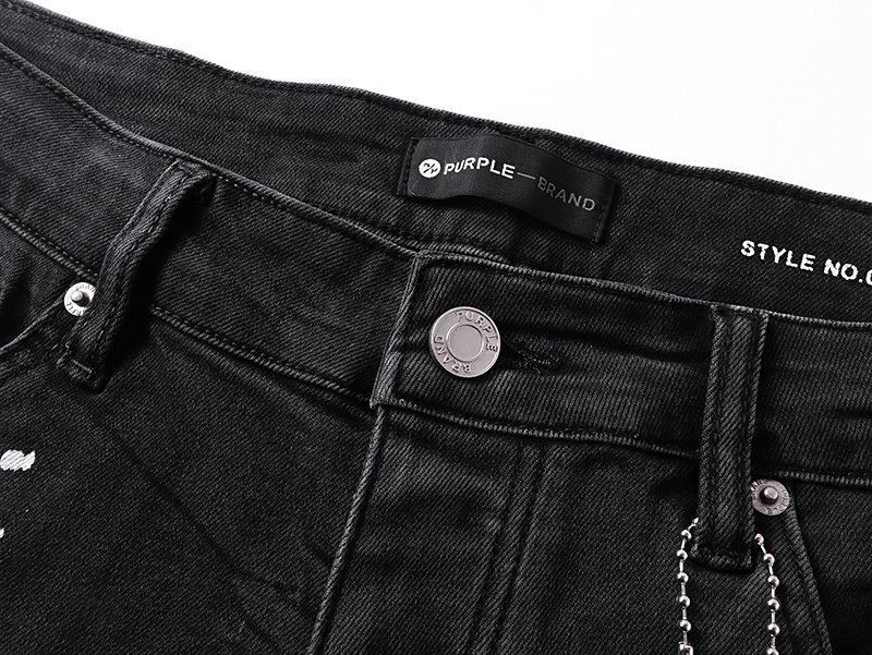 Purple Brand Paint Splatter Straight Denim Jeans Black PU716