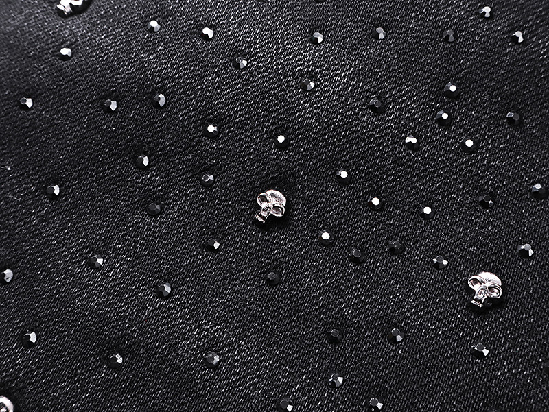 Purple Brand Rhinestone Bootcut Denim Jeans Black PU710