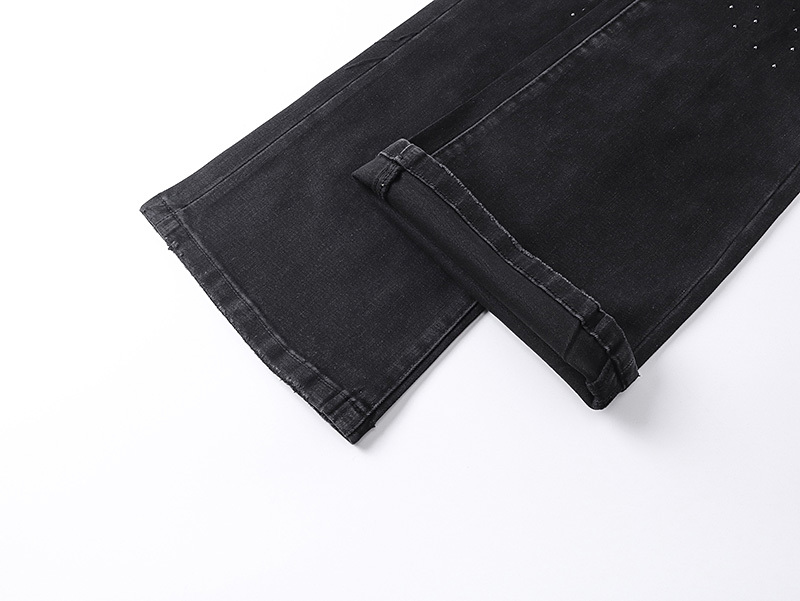 Purple Brand Rhinestone Bootcut Denim Jeans Black PU710
