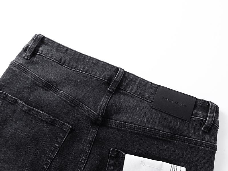Purple Brand Rhinestone Flared Denim Jeans Black PU190