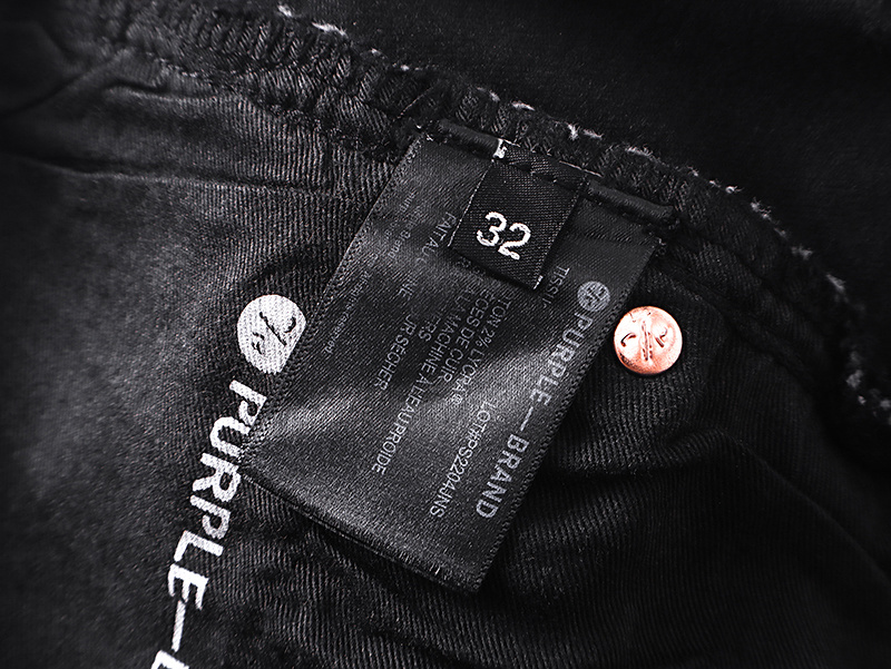 Purple Brand Rhinestone Flared Denim Jeans Black PU715