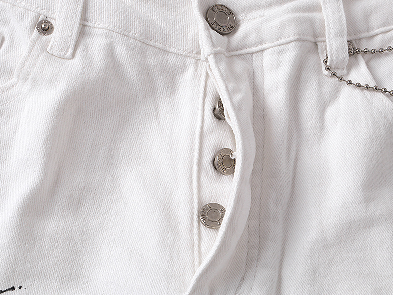 Purple Brand Rhinestone Flared Denim Jeans White PU707