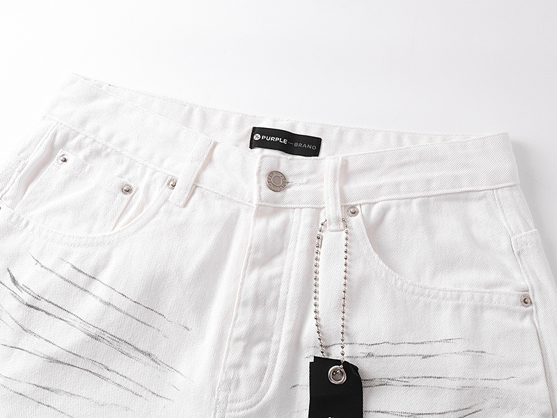 Purple Brand Ribbed Bootcut Denim Jeans White PU817