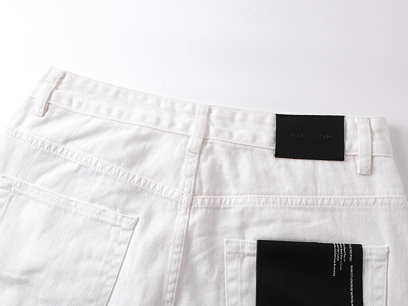 Purple Brand Ribbed Bootcut Denim Jeans White PU817