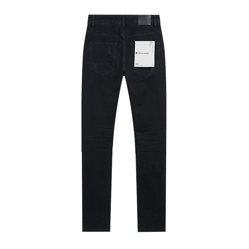 Purple Brand Star Pattern Slim Fit Denim Jeans Black PU161