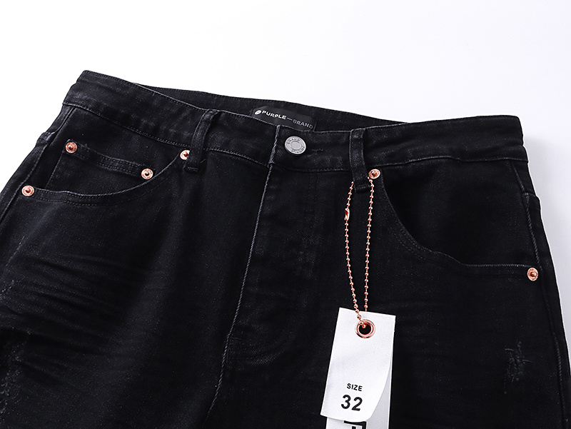Purple Brand Star Pattern Slim Fit Denim Jeans Black PU161