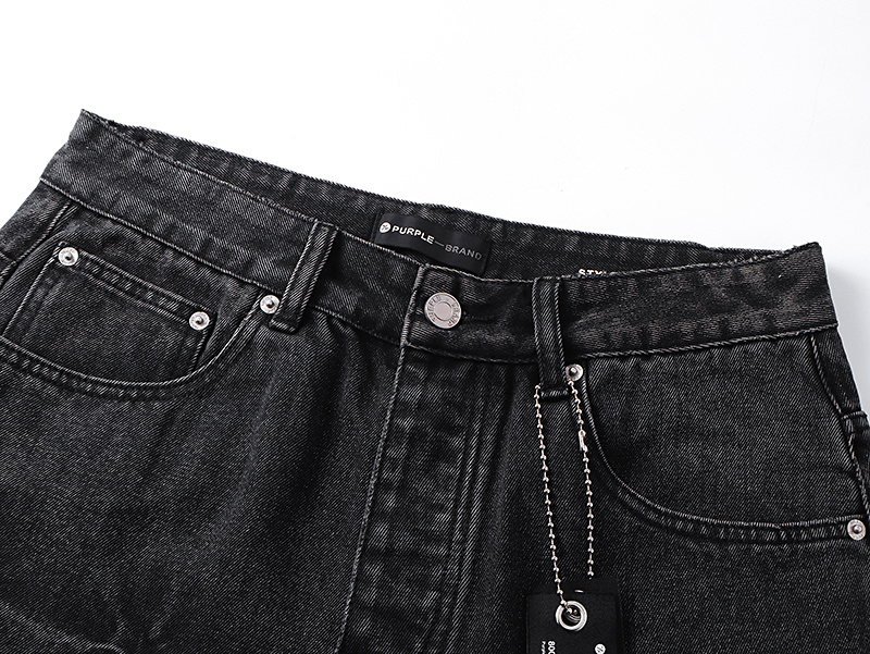 Purple Brand Star Pattern Straight Denim Jeans Black PU802
