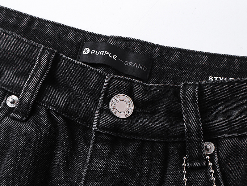 Purple Brand Star Pattern Straight Denim Jeans Black PU802