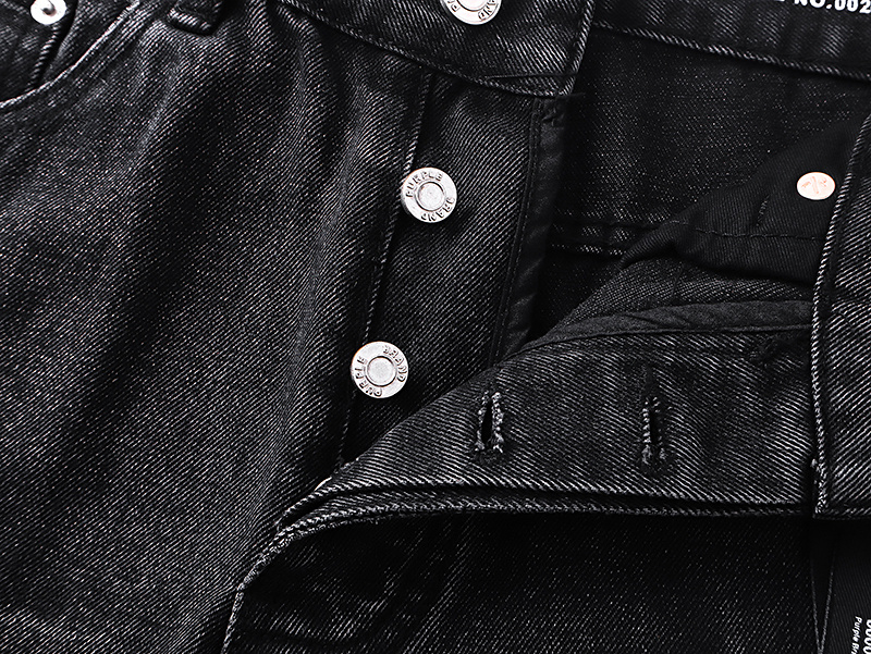 Purple Brand Star Pattern Straight Denim Jeans Black PU802