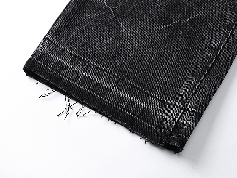 Purple Brand Star Pattern Straight Denim Jeans Black PU802