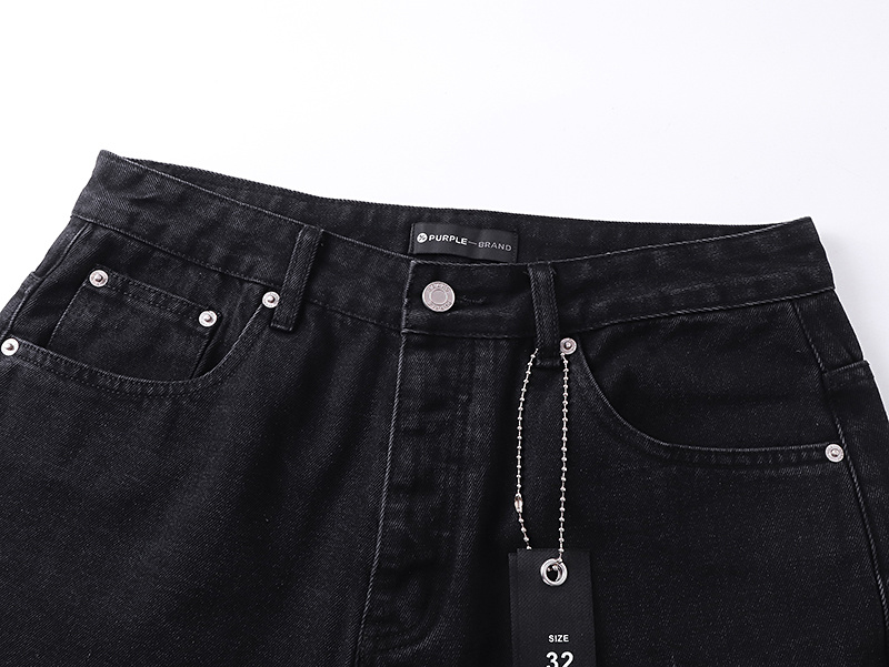 Purple Brand Star Pattern Straight Denim Jeans Black PU815