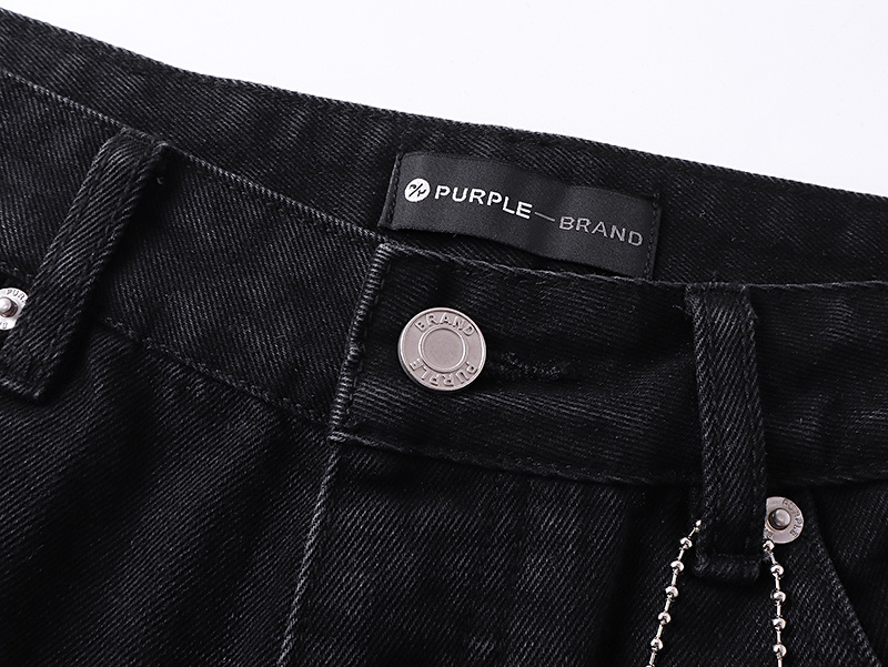 Purple Brand Star Pattern Straight Denim Jeans Black PU815