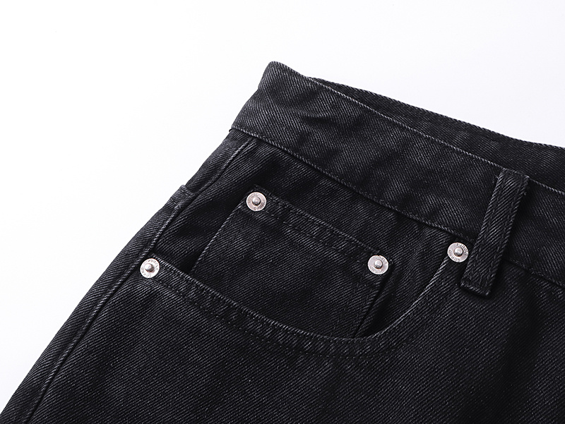 Purple Brand Star Pattern Straight Denim Jeans Black PU815