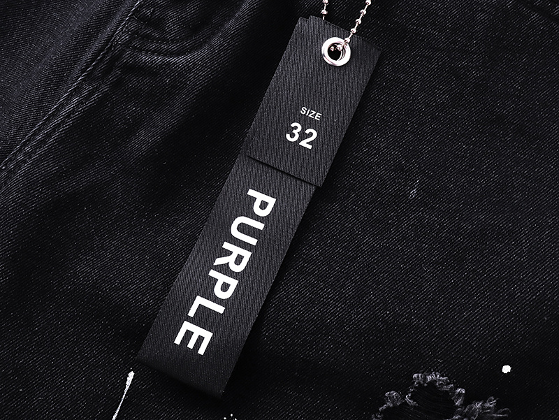 Purple Brand Star Pattern Straight Denim Jeans Black PU815