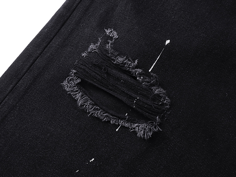 Purple Brand Star Pattern Straight Denim Jeans Black PU815