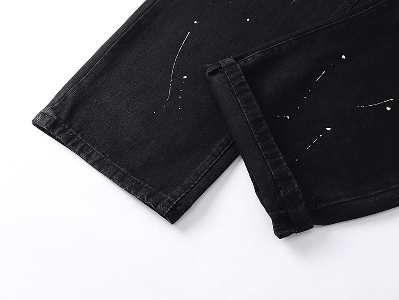 Purple Brand Star Pattern Straight Denim Jeans Black PU815