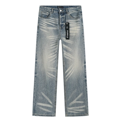 Purple Brand Starburst Washed Wide Leg Denim Jeans Light Blue PU816 02