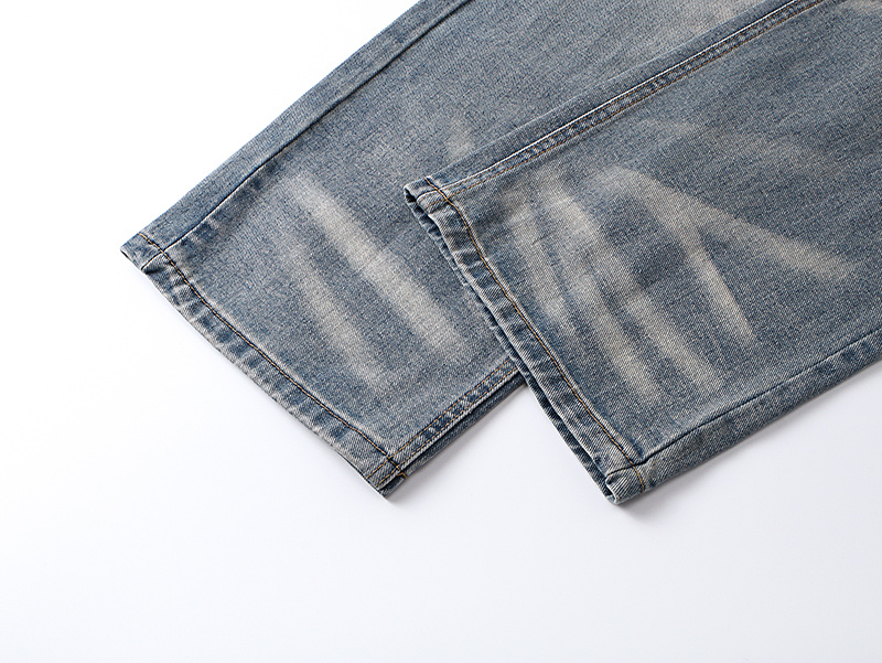 Purple Brand Starburst Washed Wide Leg Denim Jeans Light Blue PU816