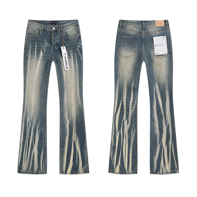 Purple Brand Striped Washed Flared Denim Jeans PU182 01